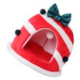 thumbnail image 3 of OULII Abri pour Chat en Tissu Rouge Confortable pour Décoration de Noël Lot de 1, 3 of 8