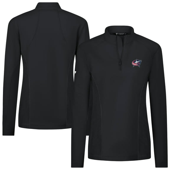 Women's Levelwear  Black Columbus Blue Jackets  Upright Quarter-Zip Pullover