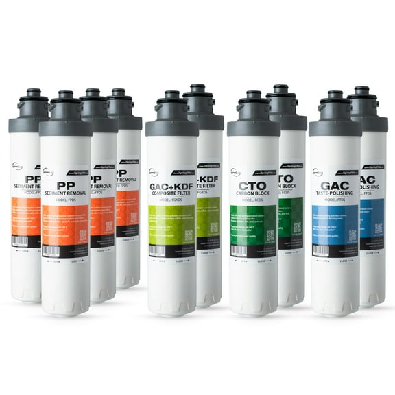 iSpring F10DS 2-Year Replacement Supply Filter Cartridge Pack Set for DS4B & DS4S, Sediment Filter, Composite Filter, Carbon Block Filter and Post Carbon Filter