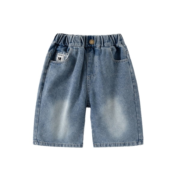 Toddler Boy Denim Shorts Straight Leg Loose Boys Elastic Waist Shorts Boys Jean Shorts Size 2-3 Years