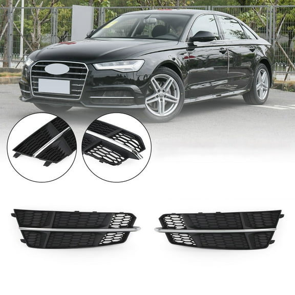 Front Bumper Lower Grille Grill Fit for Audi A6 C7 S-Line 2016-2018 Black Chrome