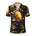 thumbnail image 2 of Daiia Golden Koi And Treasure Pattern Men’s Polo Shirts,Solid Deck Shirt,Classic Fit, Breathable Cotton Polo for Casual and Sport Wear-Small, 2 of 7