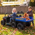 thumbnail image 3 of Costway 24V 2-Seater Ride on Dump Truck,4WD Kids Ride on Car with Electric Dump Bed Navy Blue, 3 of 10