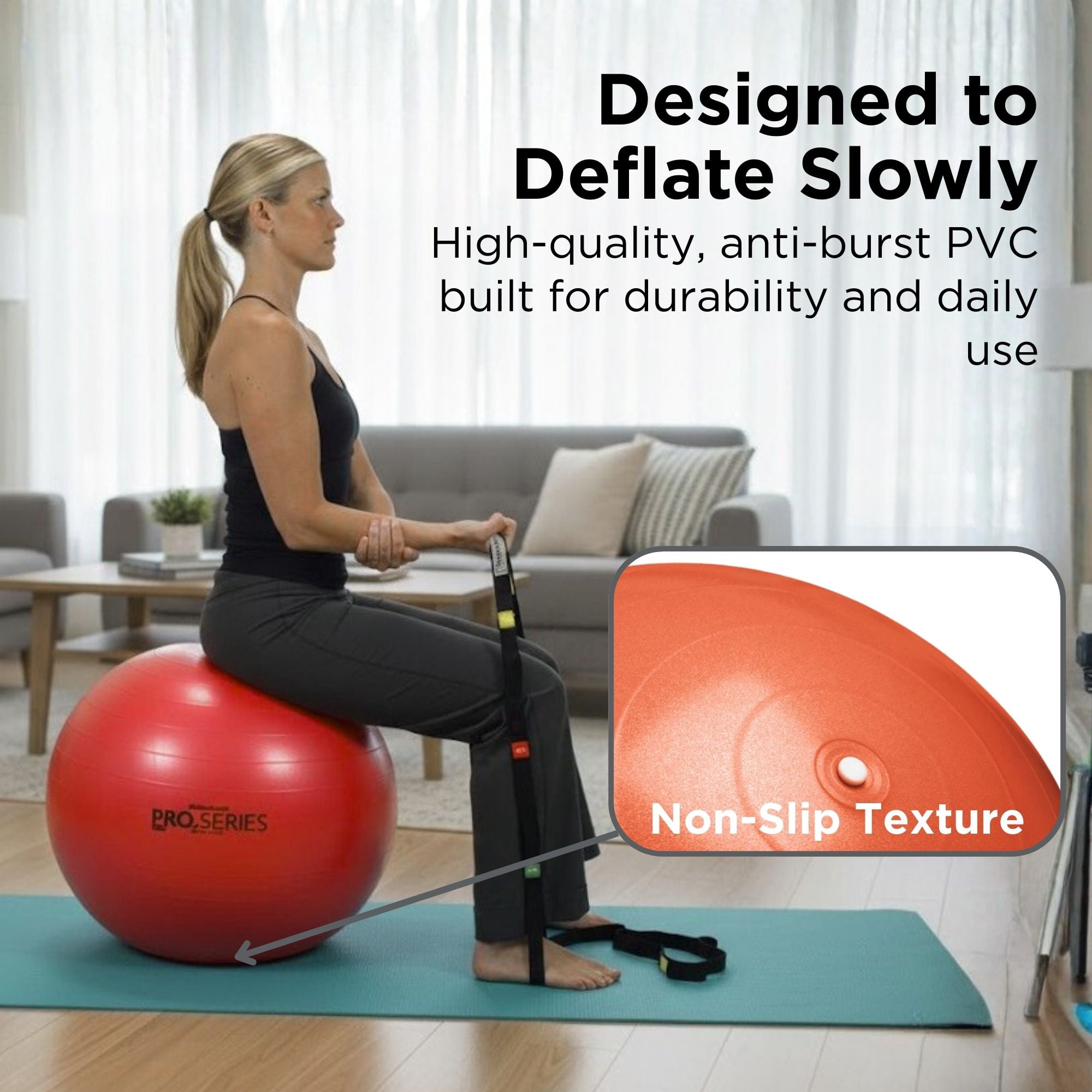 THERABAND Pro Series Stability Ball, 55 cm, Red, 1 Pack