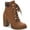 Brown, variant on Womens Octavia Faux Leather Ankle Combat & Lace-up Boots