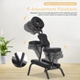 thumbnail image 6 of NiamVelo Portable Massage Chair, Black PU Leather & Metal, 18" x 29" x 45"-50", 250 lbs, 6 of 9