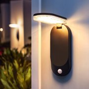 Solar Motion Lights Outdoor, 2 Pack Super Bright Foldable Security Solar Outdoor Lights, Waterproof 2 Modes Wireless Motion Sensor Solar Lights for Outside Garden Front Door Yard, Warm White