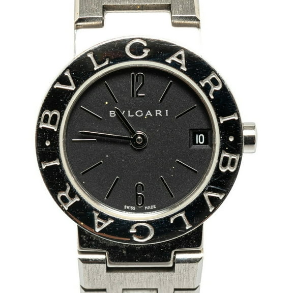 Pre-Owned BVLGARI Watch BB23SS Quartz Black Dial Stainless Steel Women's (Good)