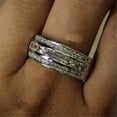 thumbnail image 3 of HOOUN Luxury 925 Silver Jewelry Women Wedding Rings Cubic Zirconia Fine Ring Size 5-12-7-#1, 3 of 3