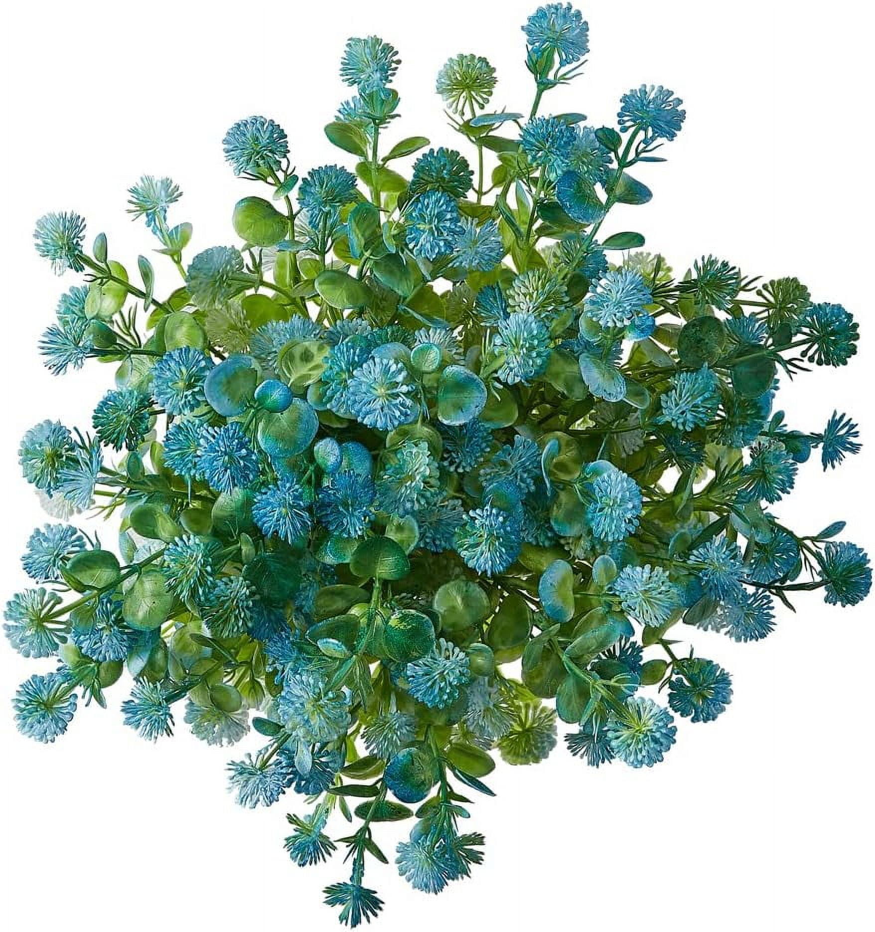 6 Bundles Artificial Eucalyptus Flowers, Fake Artificial Greenery UV Resistant No Fade Faux Plastic Plants for Wedding Bridle Bouquet Outdoor Home Garden Kitchen Office Table Vase(Brown)