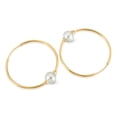 thumbnail image 2 of Galaxy Gold 14K Yellow Gold 4.00 CTW Freshwater Pearl Hoop Earrings - June Birthstone - Balance & Intuition - Fine Jewelry for Women, 2 of 2