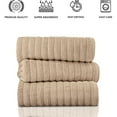 thumbnail image 3 of Classic Turkish Towel s Cotton Bath Sheets Set & Oversized Ribbed Towels, Ultra-Soft & Absorbent & Set of 3 - 40x65 Almond Beige, 3 of 5