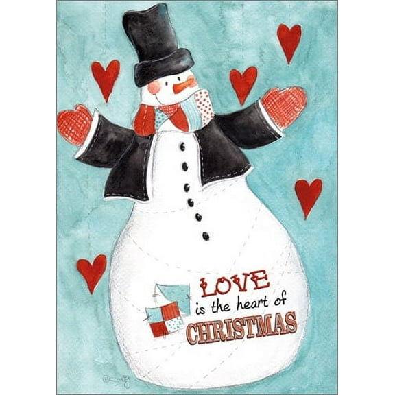 LPG Greetings Quilt Snowman: Monica Sabolla Gruppo Box of 18 Christmas Cards