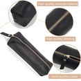 thumbnail image 6 of Leather Pencil Case Crazy Horse Large Capacity Genuine Leather Pencil Pouch Rectangular Portable Zippered Pen Cases with Zipper, 6 of 9