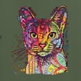 thumbnail image 5 of Wild Bobby Dean Russo Colorful Cat Abyssinian Cat Lover Men Premium Tri Blend Tee, Military Green, Large, 5 of 5