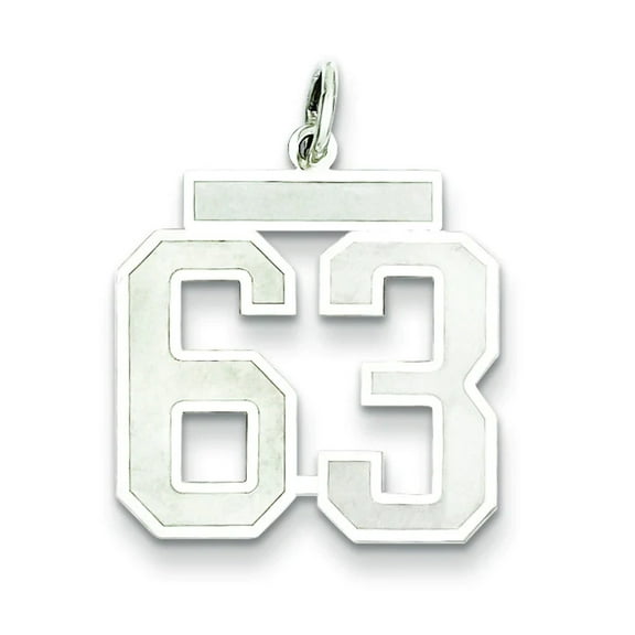 The Black Bow Sterling Silver, Jersey Collection, Medium Number 63 Pendant