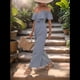 thumbnail image 5 of Plisados A Rayas para Mujer, Elegantes, de Verano, con Tirantes y Pantalones de Pierna , . Azul Marino L, 5 of 7