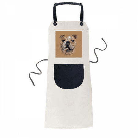 

Dog Skin Tongue Art Deco Fashion Apron Adjustable Bib Cotton Linen BBQ Kitchen Pocket Pinafore