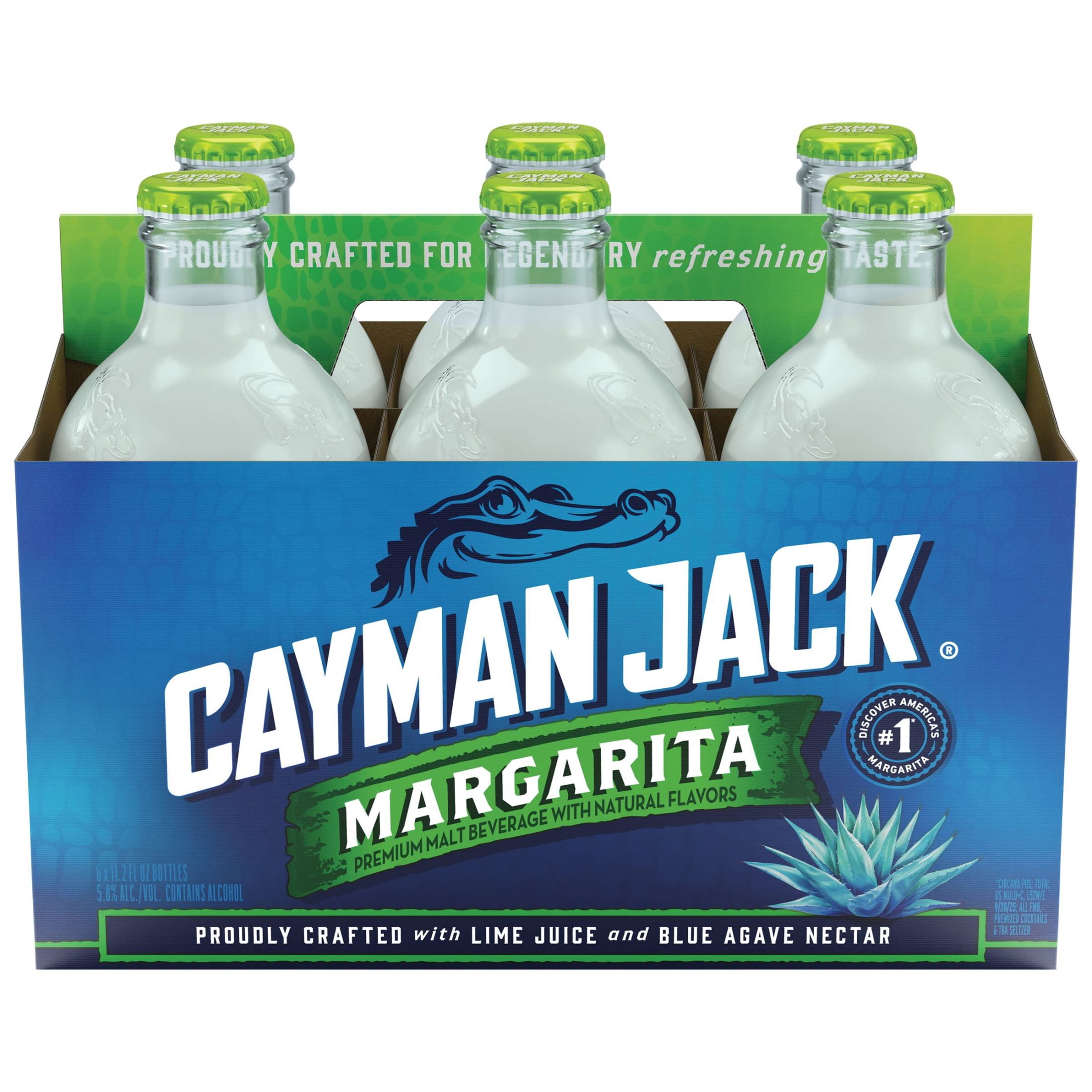 Cayman Jack Margarita, 6 Pack, 11.2 fl oz Bottles, 5.8% ABV
