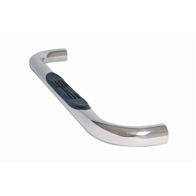 Dee Zee Nerf Bar DZ372233 With Step Pads; 3 Inch Round Bent; Polished; Stainless Steel; Without End Caps; Rocker Panel/Subfloor Mount