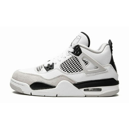 Big Kid's Jordan 4 Retro "Military Black" White/Black-Neutral Grey (408452 111) - 5