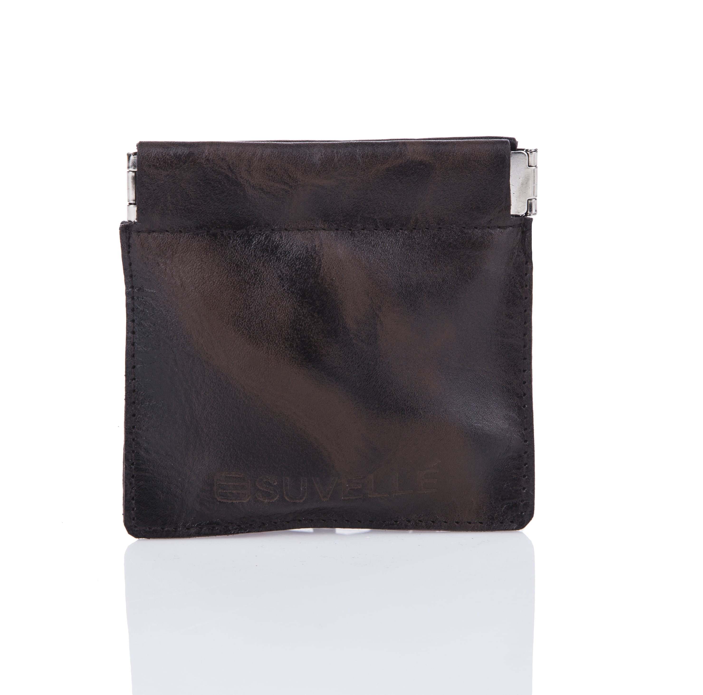 Mens Leather Facile Squeeze Coin Pouch Purse - Walmart.com