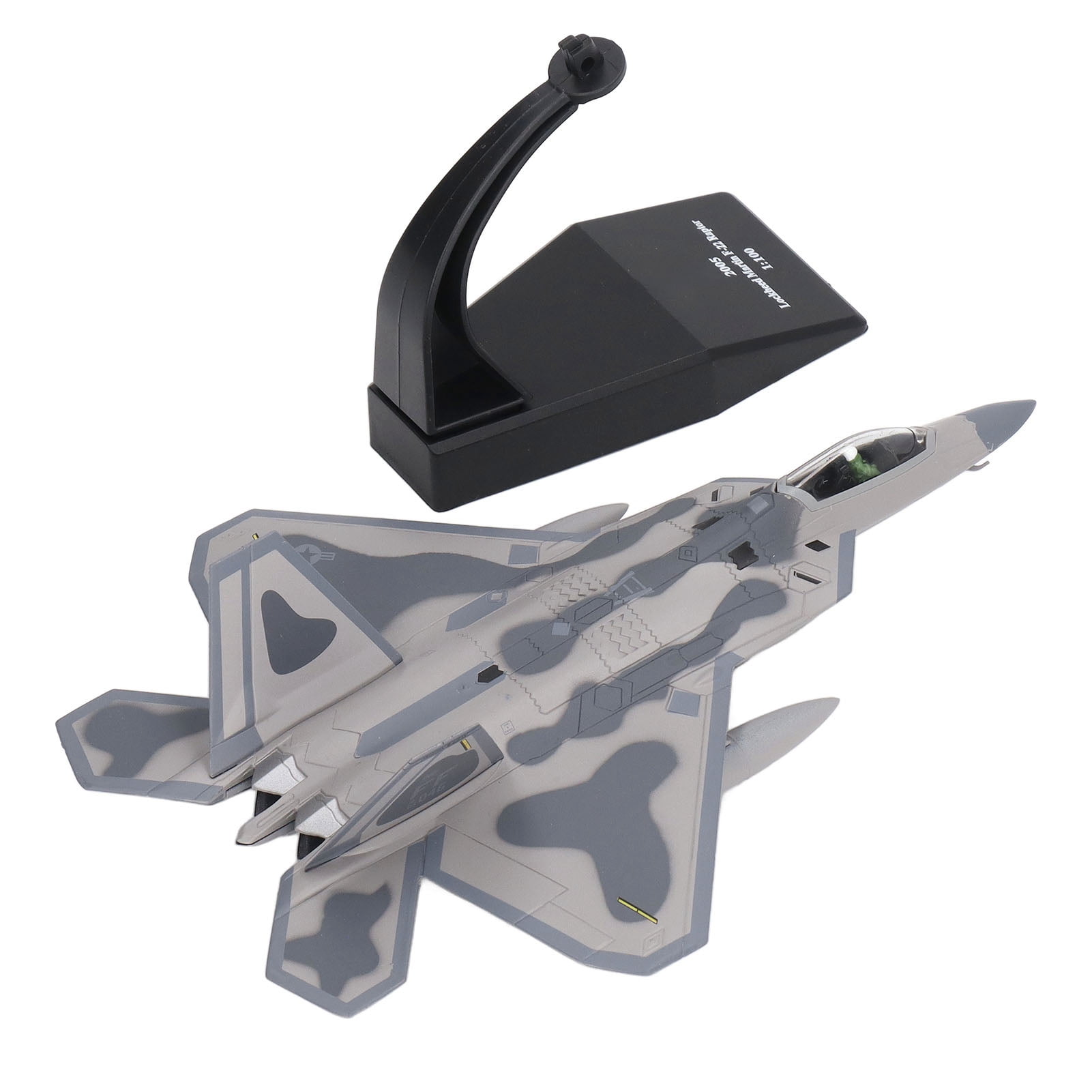Maquette Avion Militaire F-22 Raptor Échelle 1/100 En Métal Moulé - Avec Support - Neuf