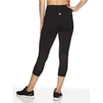 thumbnail image 3 of Pantalones deportivos de compresión Reebok Capri con costuras para mujer, negro, XS, 3 of 6