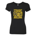 thumbnail image 2 of Straight Outta Arizona ARI Fan | Fantasy Football | Womens Sports Slim Fit Junior Tee, Black, Medium, 2 of 4