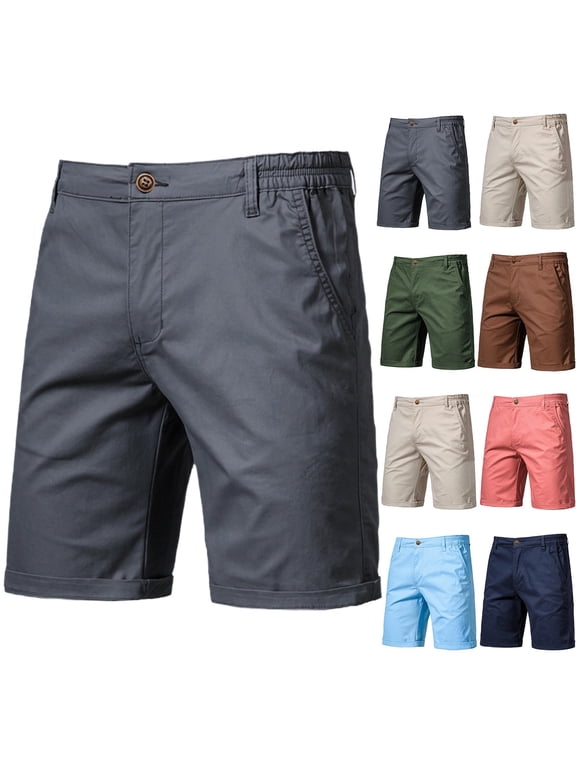 Men's Shorts with Multi Pockets Big and Tall Solid Color Wide Leg Summer Beach Shorts Golf Camping Hiking Shorts White 36