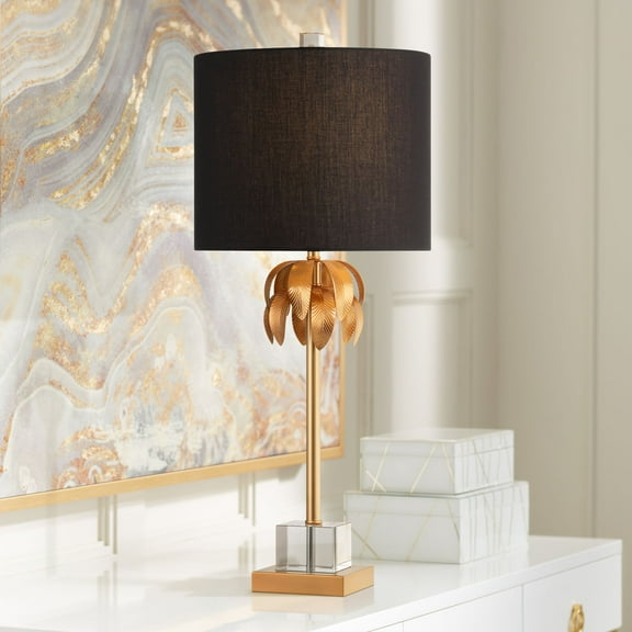 Vienna Full Spectrum Monaco 27 1/2" High Crystal and Brass 3-Way Table Lamp