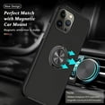 thumbnail image 3 of Entronix Heavy Duty Ring Case for iPhone 12 Pro Max, Shockproof Slim Fit Kickstand, Black, 3 of 7