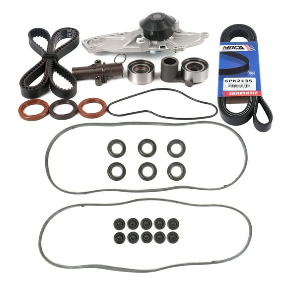 MOCA AUTOPARTS Timing Belt Kit with Water Pump Serpentine Belt Valve Cover Gasket Fit for 2007-2014 Acura TL 3.5L & 2005-2017 Honda Odyssey 3.5L
