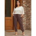 thumbnail image 6 of Gleelist Women's Plus Size Tapered Lounge Pants Adjustable Drawstring Soft Casual Comfy Pants Elastic Cuff Ankle With Pockets (XL-5XL）, 6 of 7