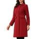 thumbnail image 4 of Abrigo de cuello INSPIRE CHIC para mujer, con botones, de manga larga, estilo A-line, casual, abrigo largo de invierno, M Rojo Oscuro, 4 of 6