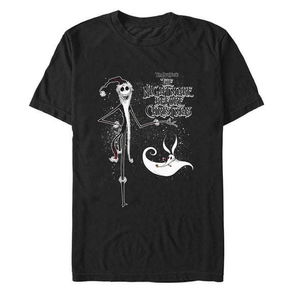 Men's The Nightmare Before Christmas Jack Skellington Sandy Claws Logo Graphic Tee Black Medium