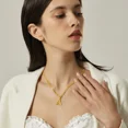 thumbnail image 4 of KeyStyle Initial Necklace for Women Men Gold Plated Figaro Letter Chain Necklace Alphabet Choker Necklaces Jewelry Christmas Birthday Valentine's Day Gift, 4 of 10