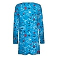 thumbnail image 4 of Pompotops Chemisier Décontracté à Manches Longues Imprimé pour Femmes avec Poche Cardigan Liquidation, 4 of 5