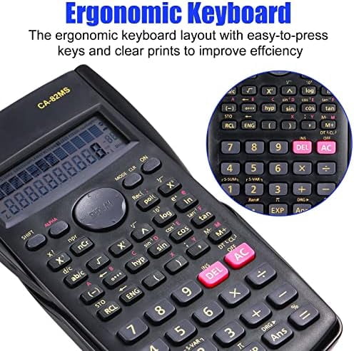 18 Pieces 2-Line Engineering Scientific Calculator, Black Function Fractions Math Calculator for Business Office College High School Student Teacher$$Office