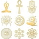 thumbnail image 1 of 9 pegatinas autoadhesivas doradas de mandala de geometría sagrada de 4 x 4 cm - Pegatinas de metal dorado con diseño de luna y estrella, 1 of 9