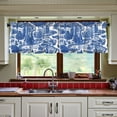 thumbnail image 3 of Yayeee Kitchen Curtains Tier Set of 2 Light Filtering 57"x24" Over Sink Window Panels, Blue Garden Pattern, 3 of 7