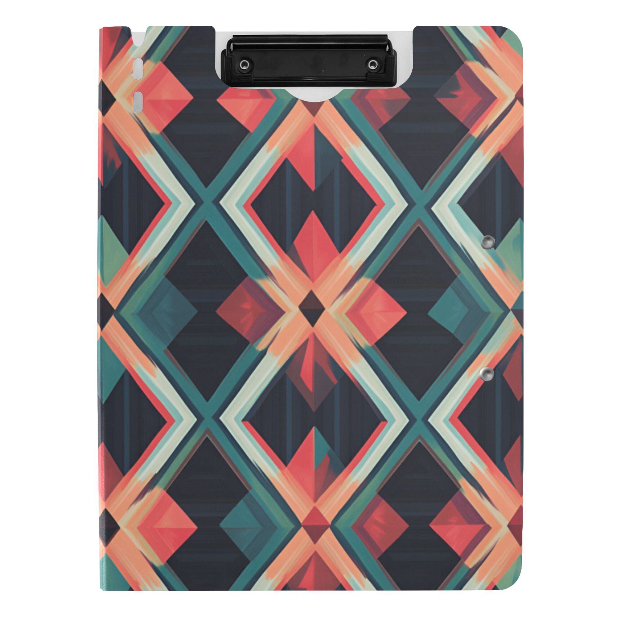 FORMRS A4 Clipboard Folder with Pen Holder Horizontal Foldable School Office Binder, Green Abstract