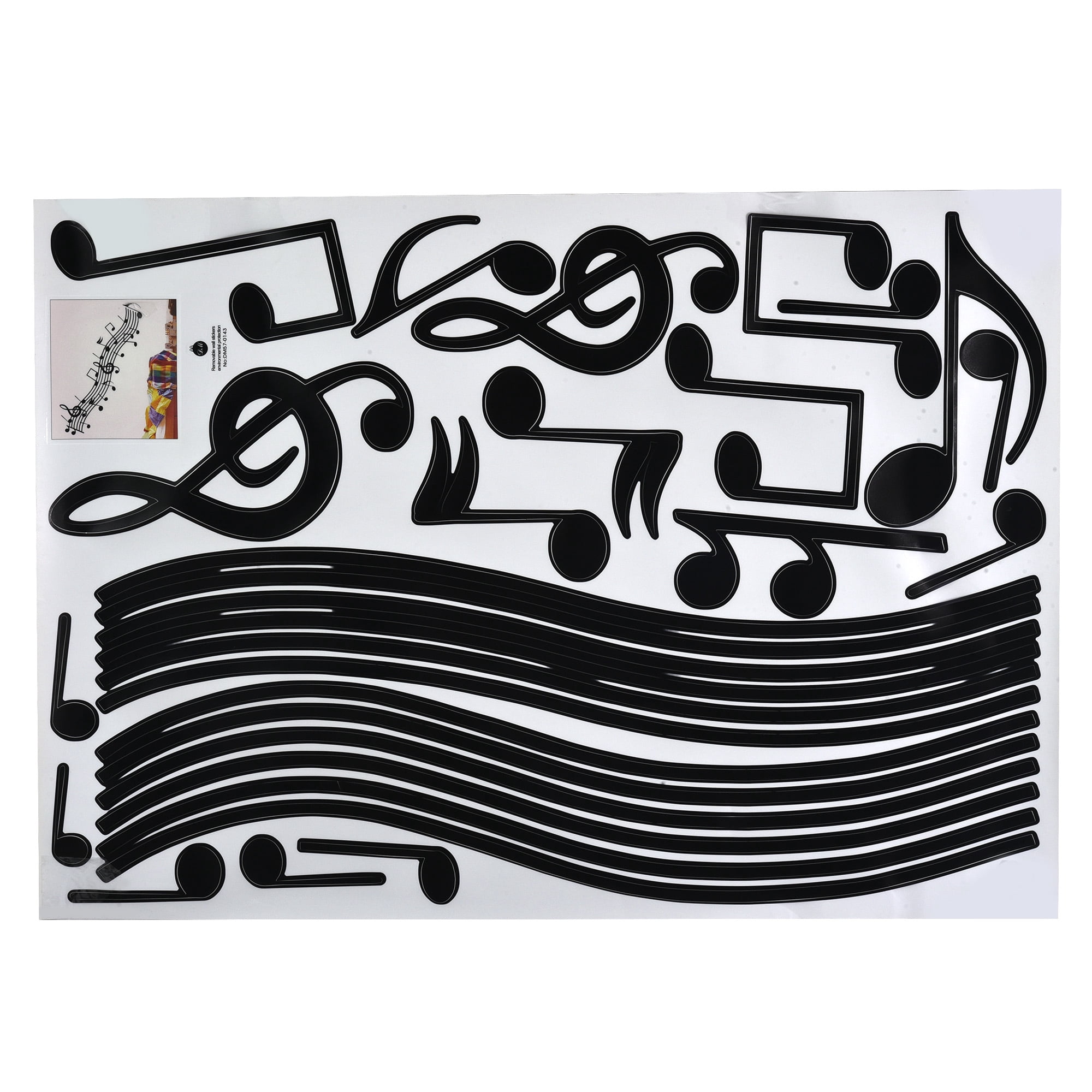 Music Notes Pattern Stickers Uxcell Musical Note Pattern Wall Sticker Removable for Living Room ...