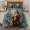Quilt Bed Set, variant on E-Macom LLC Stained Glass Santa Quilt Bed Set, Snowy Owl Winter Christmas Bedroom Quilt with Matching Pillowcases (Fold Hem) ( 80x90")