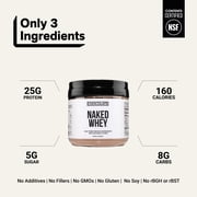 Naked Whey 1LB - All Natural Grass Fed Whey Protein Powder, Organic Chocolate, and Coconut Sugar - No GMO, No Soy, and Gluten Free, Aid Growth and Recovery - 12 Servings