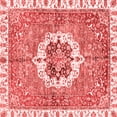 thumbnail image 1 of Ahgly Company Machine Washable Indoor Square Abstract Red Modern Area Rugs, 4' Square, 1 of 4