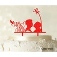 thumbnail image 1 of """Mr And Mrs"" Couple Cake Topper With Bird And Heart Cake Toppers Cake Decorations Color Option Available 6""-7"" Inches Wide", 1 of 1