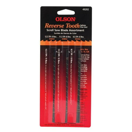 Olson Saw FR49202 Reversed Tooth Scroll Blade Assortment,
