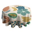 thumbnail image 4 of Round Waterproof Tablecloth 60×60 Inch, Dahlia Floral Reusable Indoor/Outdoor Durable Table Cover for Party Kitchen Dinner Room Decor, 4 of 6