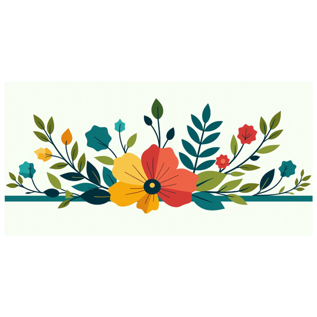 Colorful Floral Illustration Banner Garden Background Backdrop Birthday Party Wedding Celebration Photography Props Spring Decor Botanical Elements
